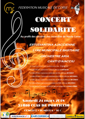 Fédération Musicale de Corse : Un concert au profit des sinistrés des incendies de Haute-Corse