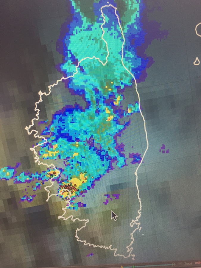 Orages et impacts de foudre ce dimanche entre 17h et 18h