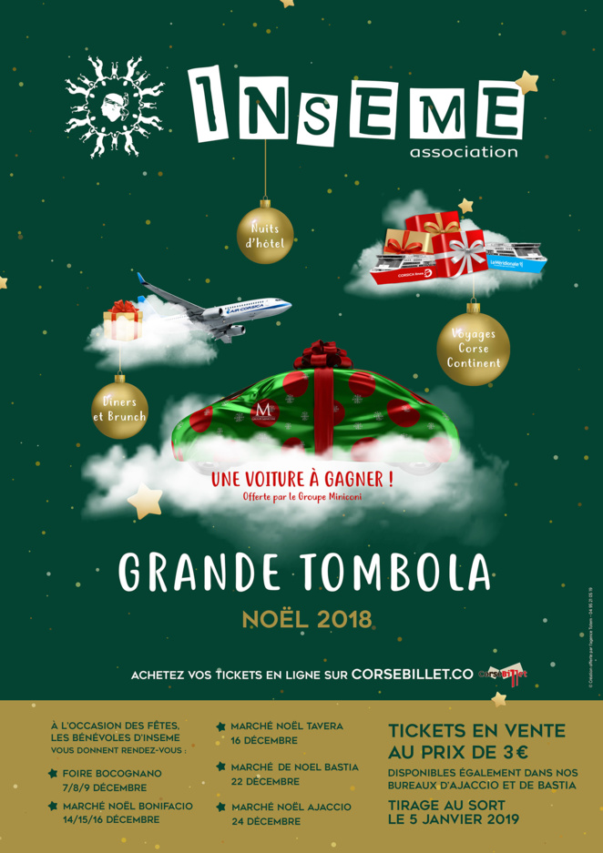 Tombola de Noel 2018 au profit de l’Association INSEME