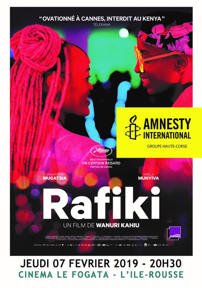  Projection débat de "Rafiki"  organisé par Amnesty International au cinéma Le Fogata