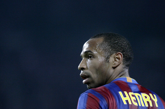 Thierry Henry quand il jouait au FC Barcelone