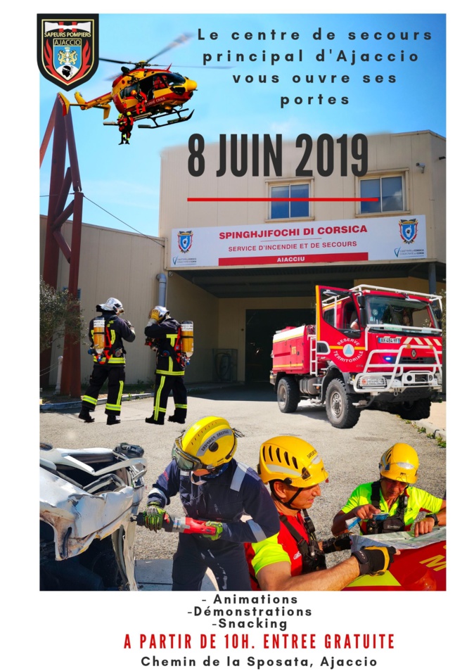 Les sapeurs-pompiers d'Ajaccio ouvrent les portes de leur caserne le 8 juin