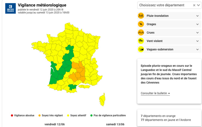 La Corse placée en vigilance jaune orages ce samedi