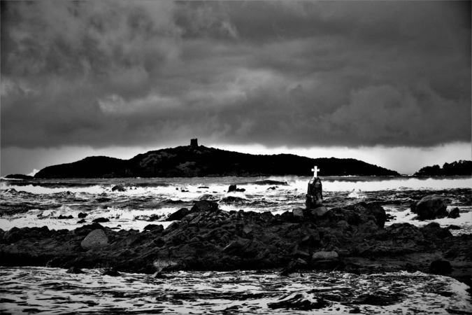 La baie de Pinareddu prise lors d'une récente tempête (Jean-François Agostini)