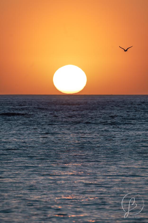 Coucher de soleil, plage de la Tonnara à Bonifacio (Julie Beretti)