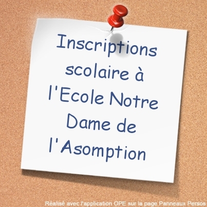 Inscription dans les écoles de l'enseignement catholique