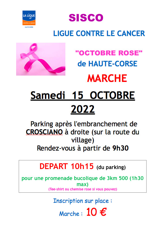 Sisco : une  marche dans le cadre d'Octobre rose