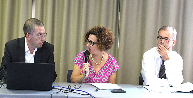 Gilles Noton, président de Qualitair Corse, Maria Guidicelli, conseillère exécutive et présidente de l'AAUC et Patrice Barruol, directeur régional de la Dreal