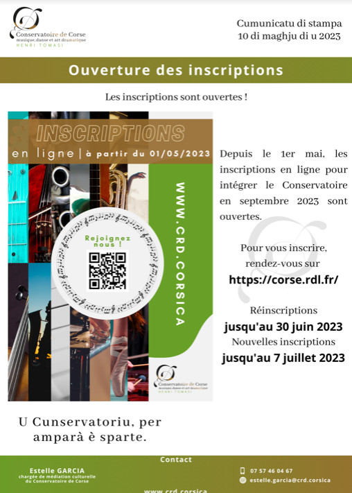 Conservatoire Henri Tomasi : les inscriptions sont ouvertes