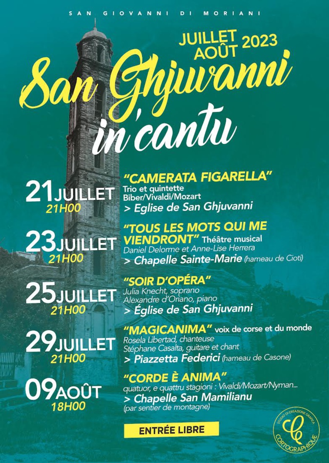  San Ghjuvanni-di-Moriani : 5 dates pour le festival "San Ghjuvanni in'cantu"