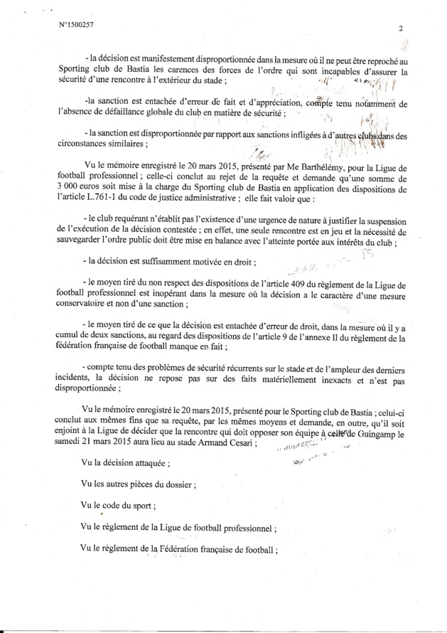 Sporting-Guingamp se jouera à Istres : Le référé-suspension du club rejeté