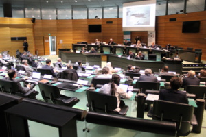 La Commission des finances de l'Assemblée  nationale, le 8 mars 2024 à Bastia.