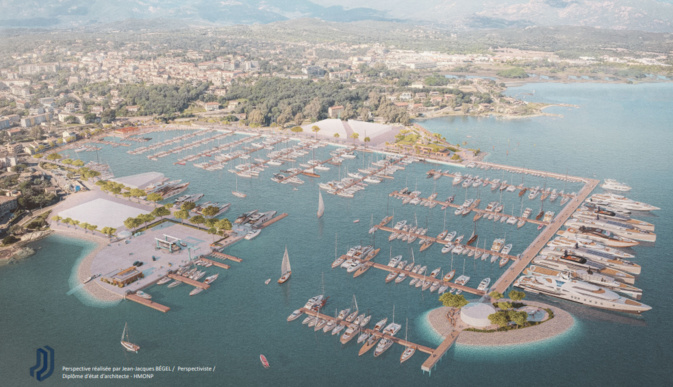 Vue d'architecte du projet d'extension du port de Porto-Vecchio, qui doit voir le jour en 2027. REPRODUCTION DE JEAN-JACQUES BEGEL