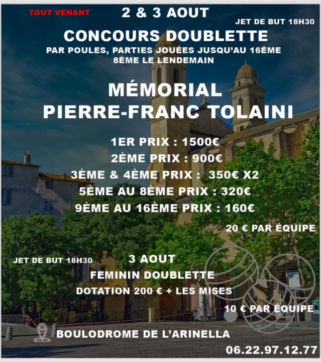 Bastia : Un grand concours de boules pour la 2ème édition du « Mémorial Pierre-Franc Tolaini »