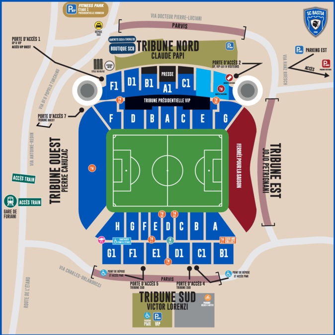 Plan de circulation pour le match SCB - Amiens SC