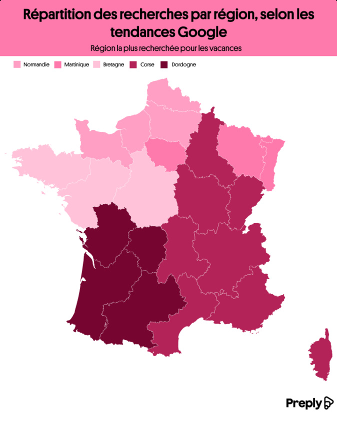 La Corse parmi les destinations les plus recherchées sur Google