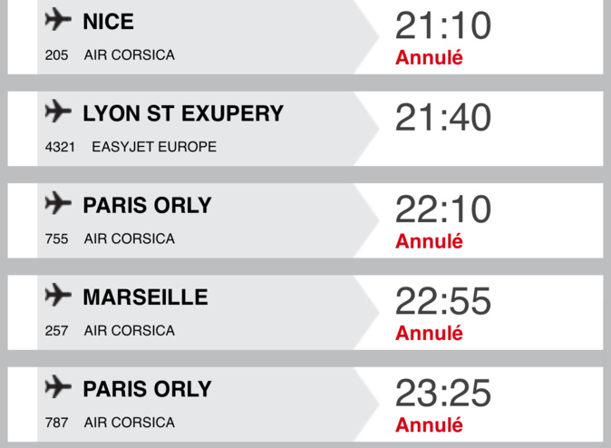 Les vols au départ de l’aéroport de Bastia