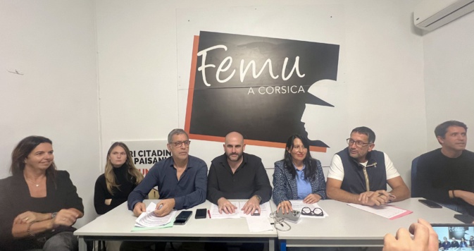 Conférence de presse de Femu a Corsica le jeudi 17 octobre 2024 à Bastia.