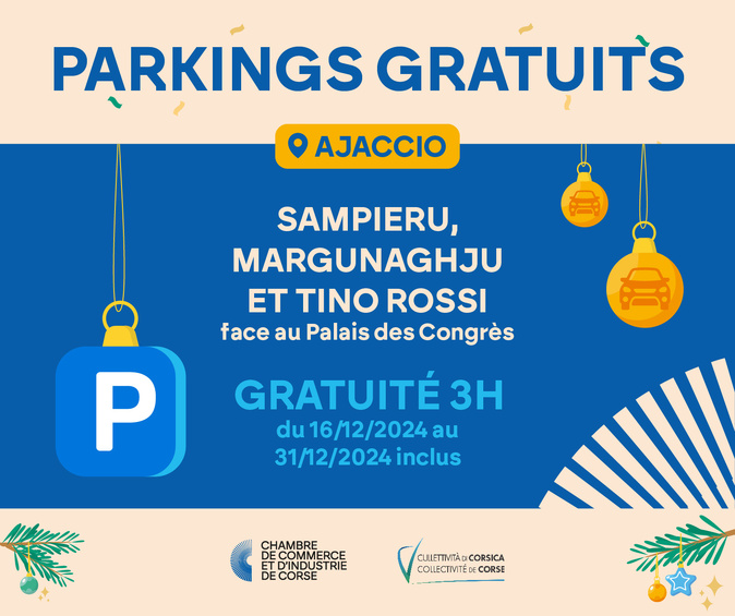 Ajaccio : trois heures de stationnement gratuit pour les fêtes