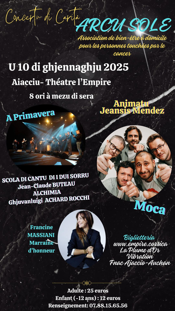 Ajaccio - Un concert caritatif organisé au profit de l’association l’Arcu Sole