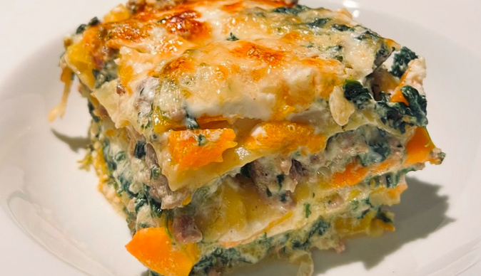 À table : Des lasagnes à la courge, aux épinards et à la ricotta