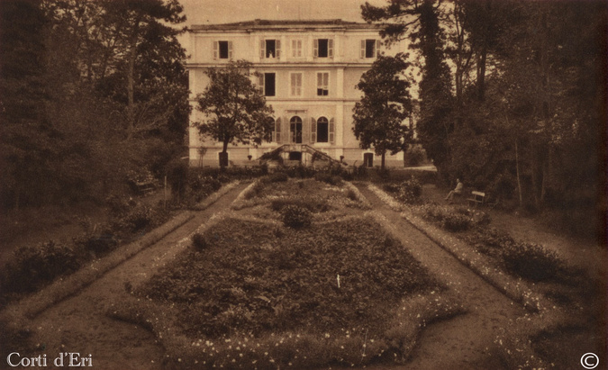 Dans les années 1930 le château fut transformé en hôtel. Le "Parc Hôtel". Document Corti d'Eri.