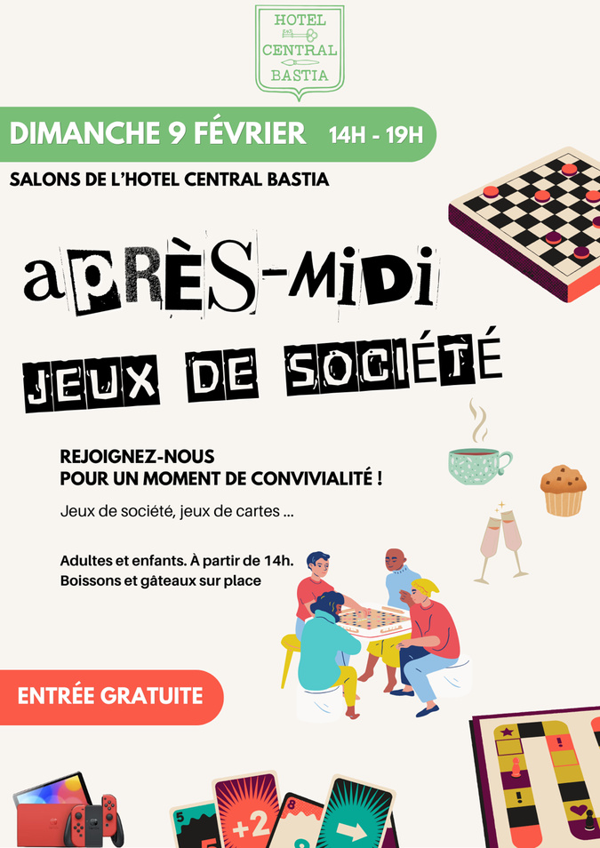  Bastia : une après-midi jeux de société à l’Hôtel Central