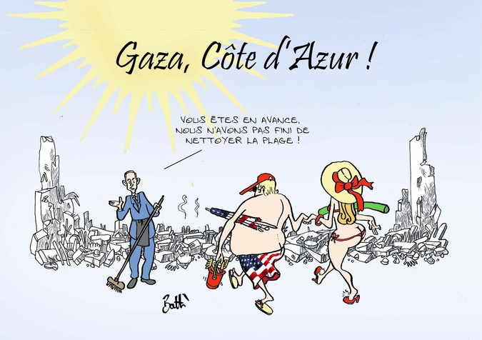 Le dessin de Battì : Gaza, Côte d'Azur