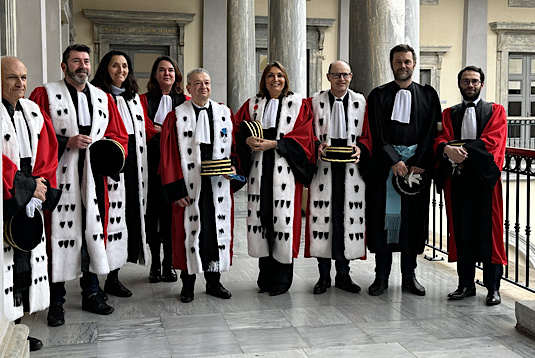 Hélène Davo et Jean-Jacques Fagni au centre sur notre photo lors dernière rentrée de la cour d'appel de Bastia