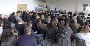 Le président Jean-Baptiste Arena, entouré du nouveau bureau et des élus de sa majorité à la Chambre d'agriculture de Corse. Photo Christian Andreani.