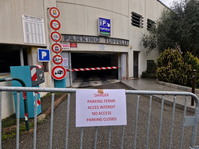 Corte : le parking Tuffelli fermé après un incident électrique