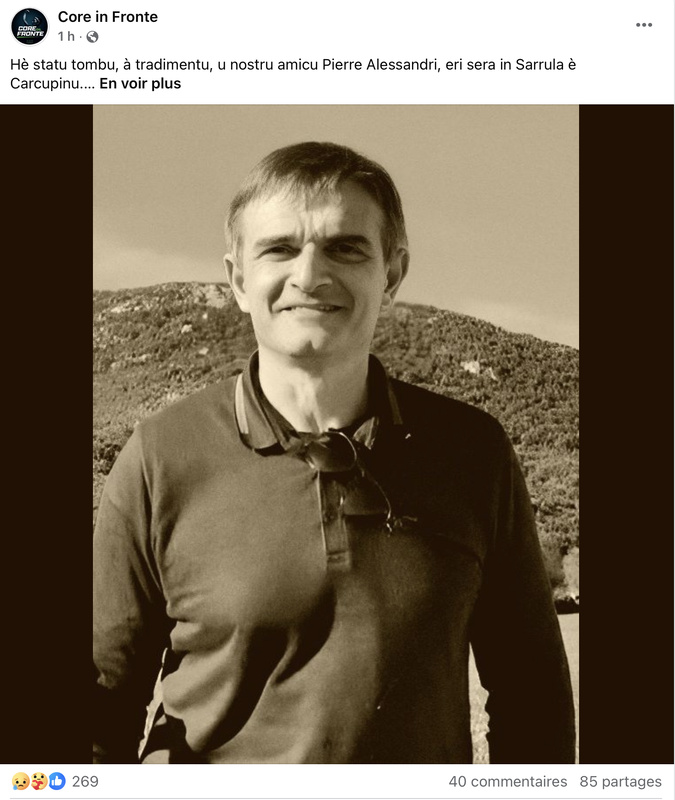 "A Corsica more di e so strage è di quelli chì cercanu à lampà la in lu foscu" : une vague d’hommage après l'assasinat de Pierre Alessandri