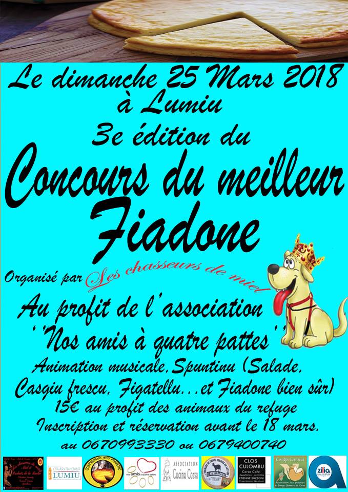 Concours du meilleur Fiadone le 25 mars à Lumiu