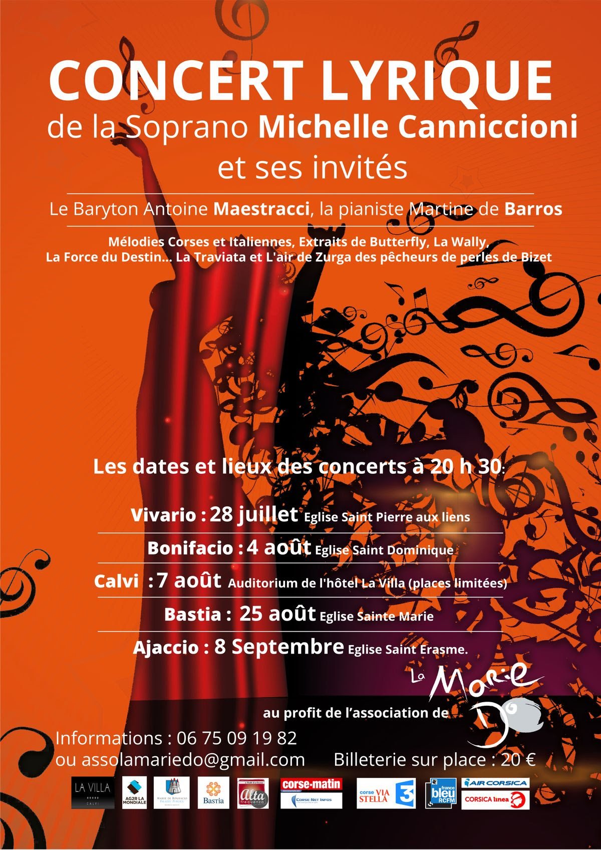 Concert de la Soprano internationale, Michelle Canniccioni au profit de la Marie-Do.