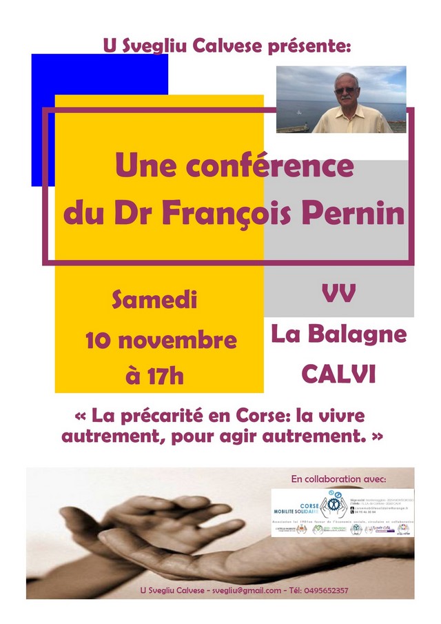 Précarité en Corse: Conférence du Dr.François Pernin le 10 novembre à Calvi