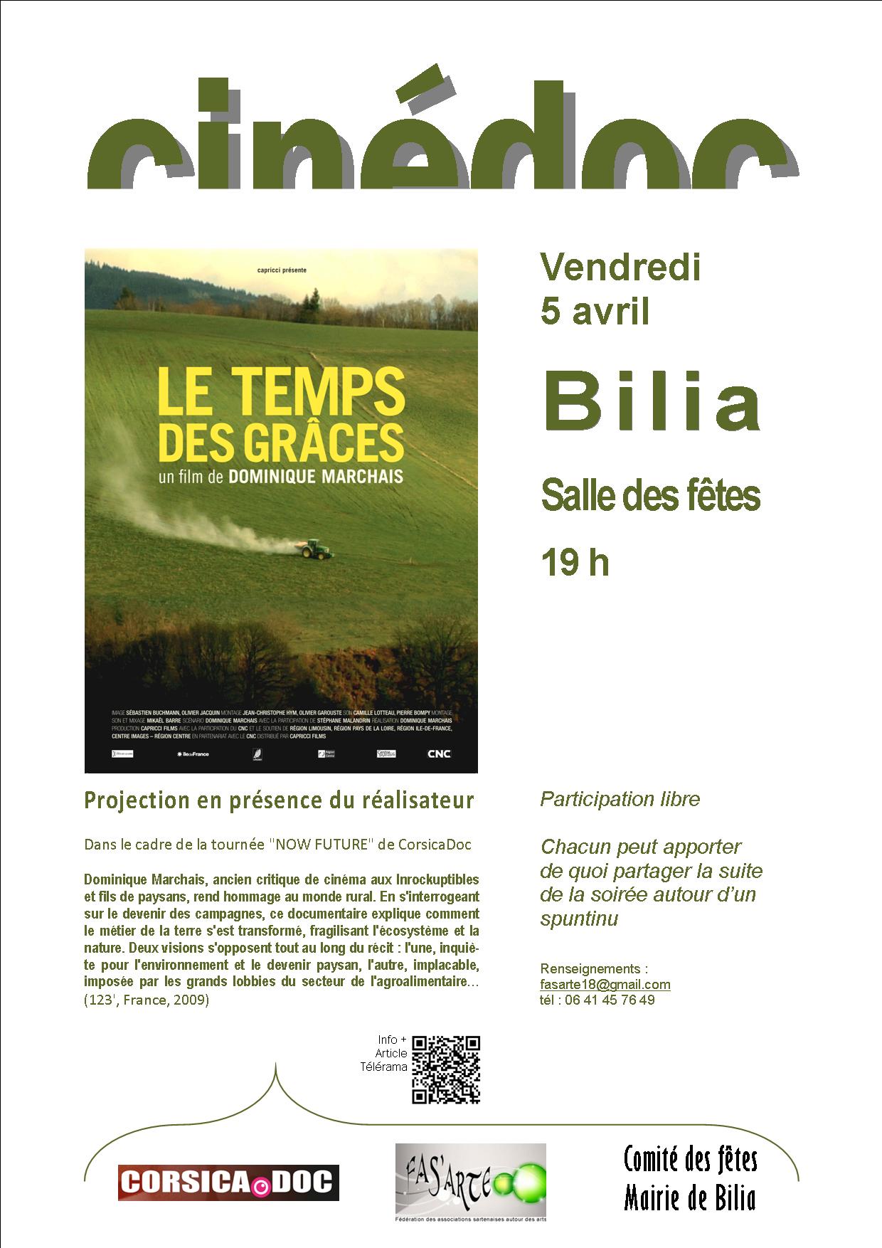 "Le temps des traces" le 5 avril à la salle des fêtes de Bilia