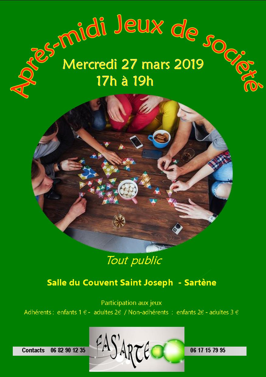 Sartene : Après-midi jeux de société ce 27 mars au Couvent Saint Joseph