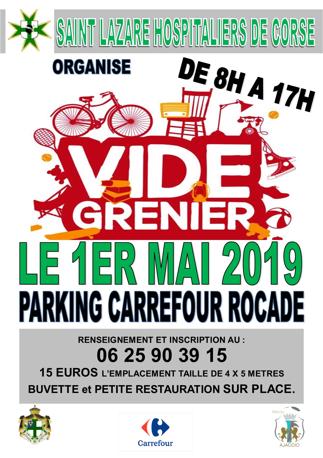 Le Saint Lazare Hospitaliers de Corse organise un vide greniers à Ajaccio ce 1 mai