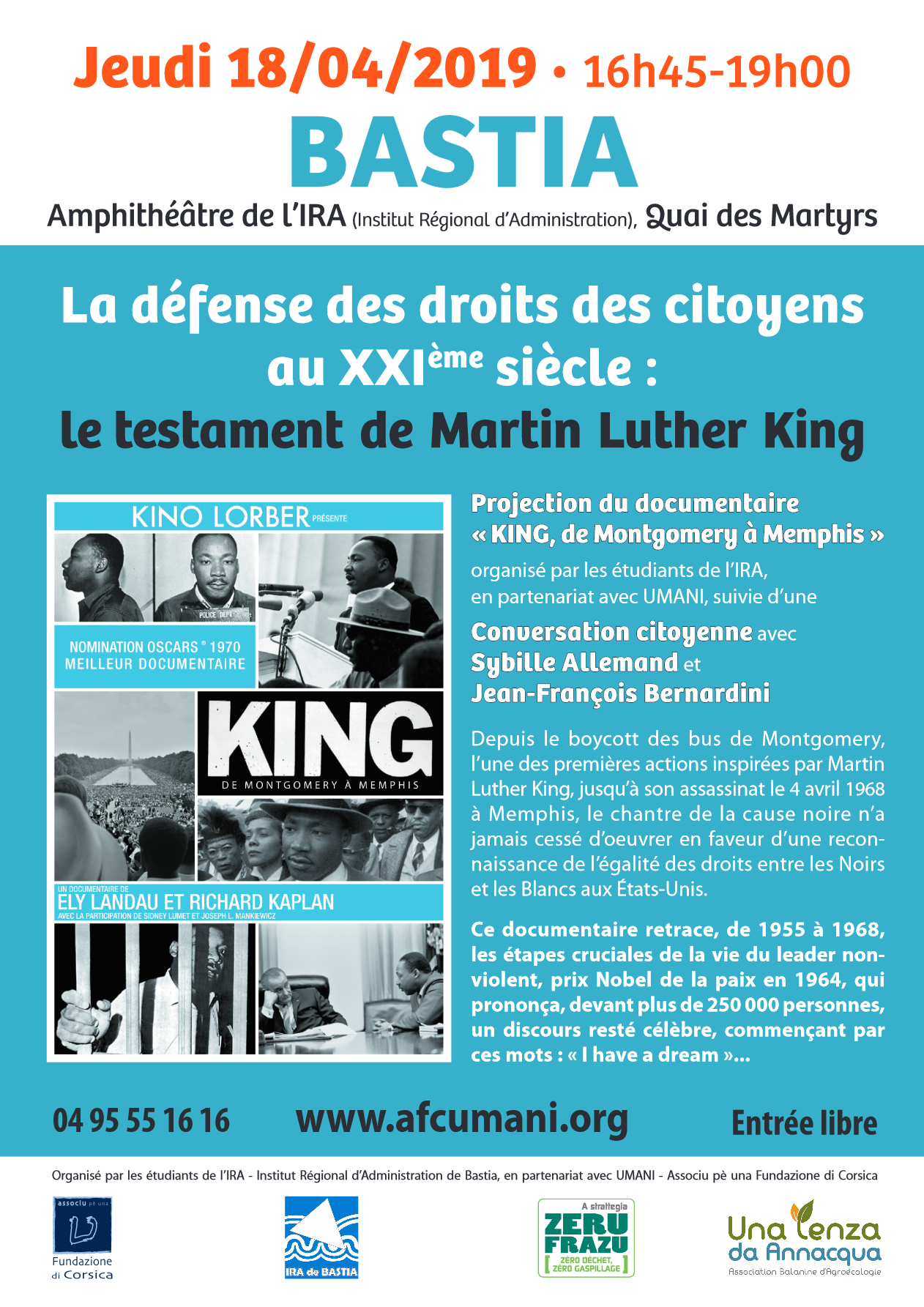 King : de Montgomery à Memphis - la projection du film ce jeudi à l'IRA de Bastia