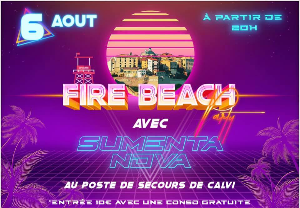 Soirée "Fire Beach" avec les pompiers au poste de secours de Calvi