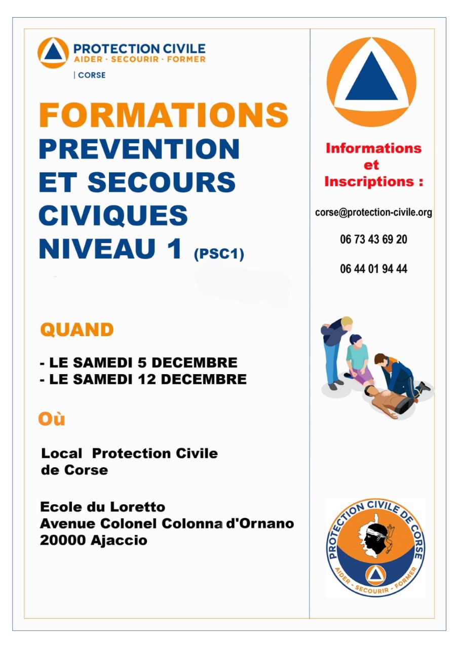 Ajaccio : La Protection Civile de Corse propose des formations de Premiers Secours