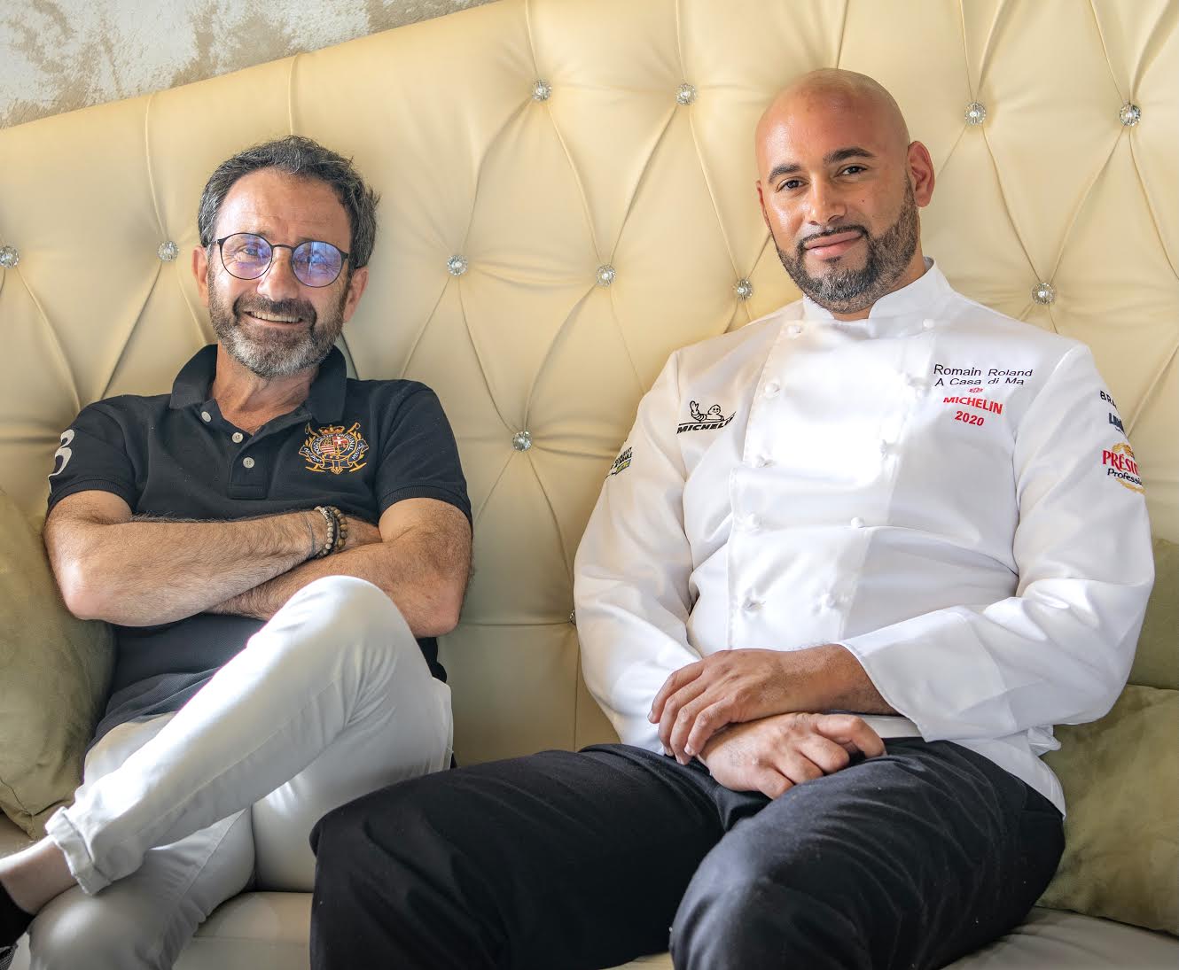 Joseph Fondacci et le chef Romain Roland de A Casa di Ma à Lumiu : satisfaits !