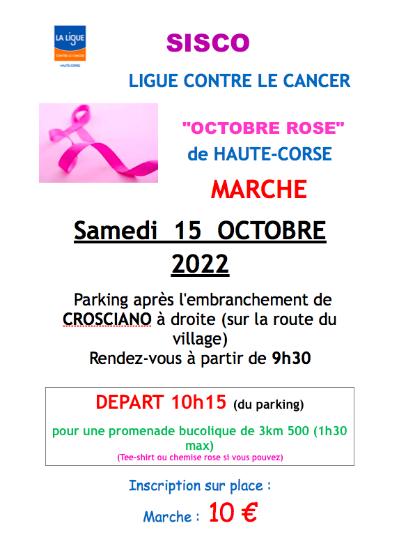 Sisco : une  marche dans le cadre d'Octobre rose