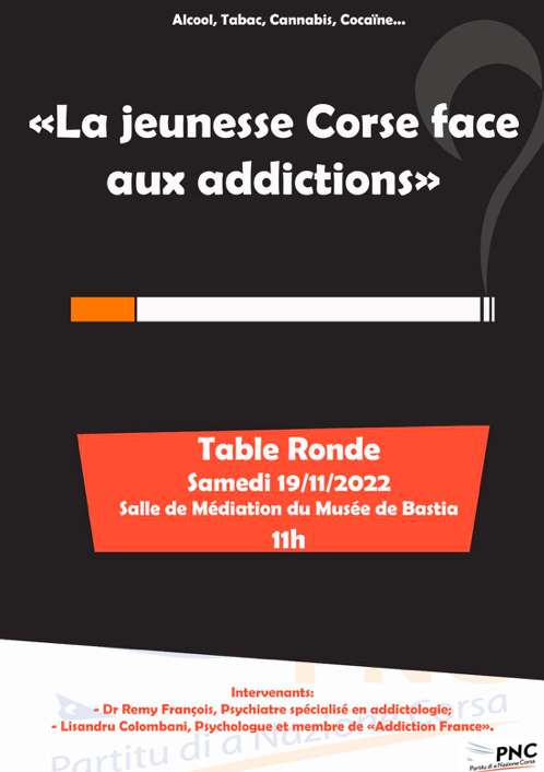 Cannabis, alcool, tabac : un table ronde sur les addictions ce samedi à Bastia