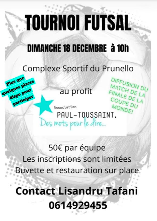 Portivechju : Un tournoi de Futsal au profit de l'Association Paul-Toussaint