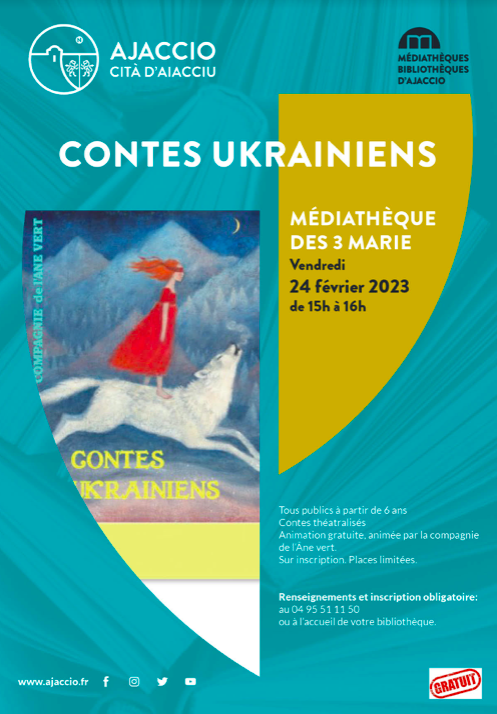 La médiathèques de Trois Maries d'Ajaccio soutient l'Ukraine