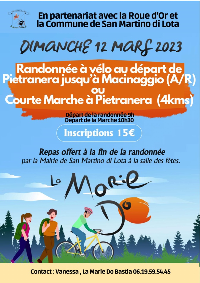 Pietranera : Rando vélo et marche pour La Marie Do