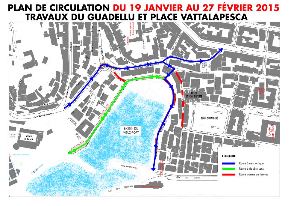 Bastia : Travaux au Guadellu et place Vattalapesca