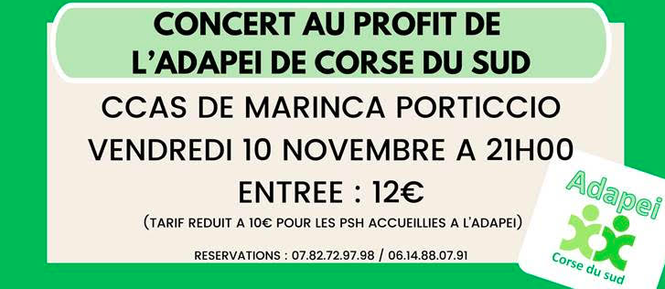 Porticcio : Un concert au profit de l’Adapei 