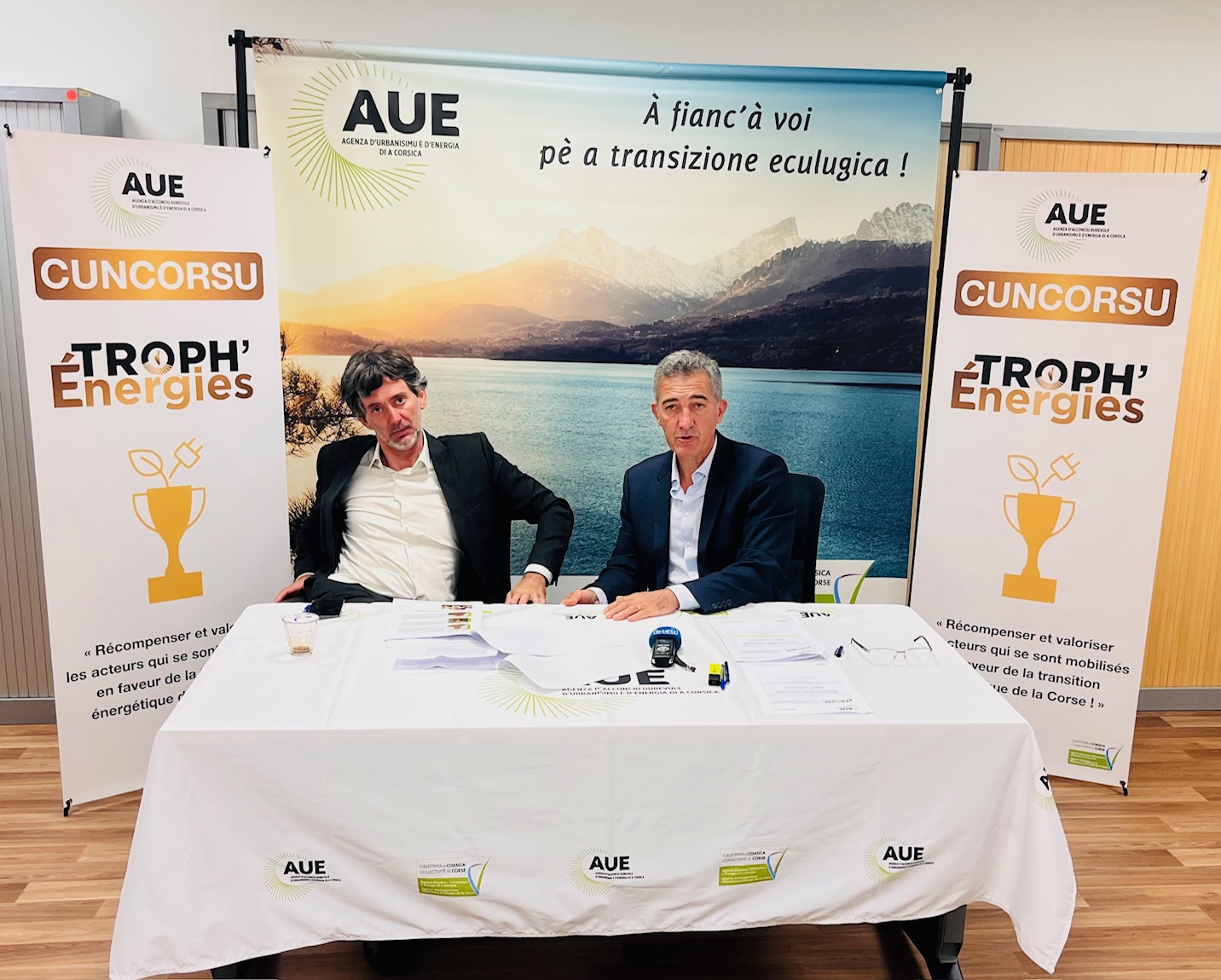 Julien Paolini, président de l'AUE, et Alexis Milano, directeur régional, ont lancé un appel à candidatures pour la nouvelle édition des TROPH'énergies.